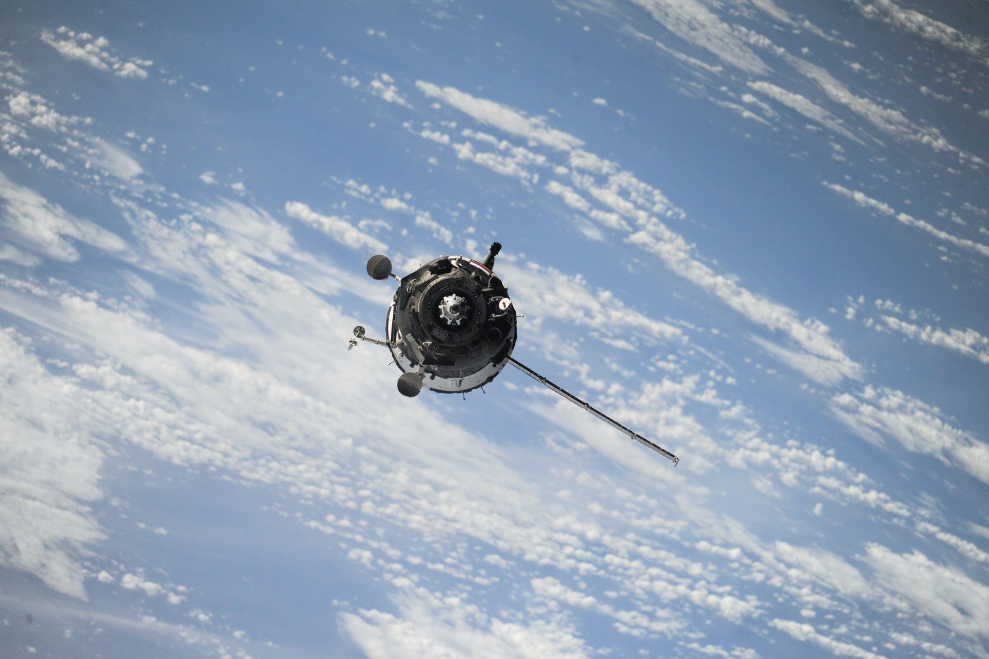 A satellite in orbit above the earth