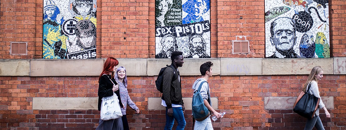 Students walking in the Northern Quarter