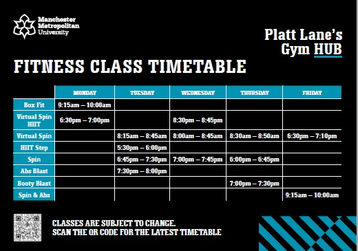 Platt lane fitness class timetable