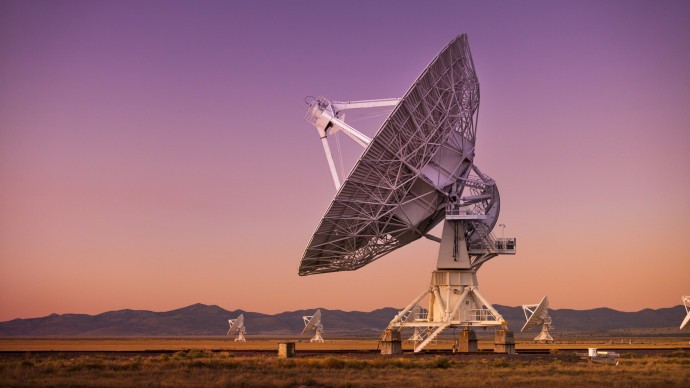 Radio antenna dishes of the Very Large Array radio telescope near Socorro, New Mexico