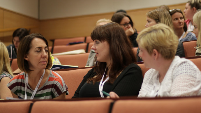 Students learning in lecture theatre