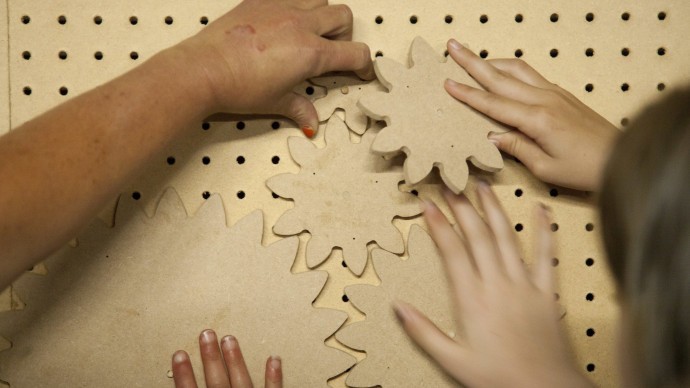 Cogs being placed as part of a research activity