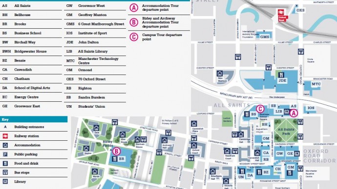 Manchester Met campus map