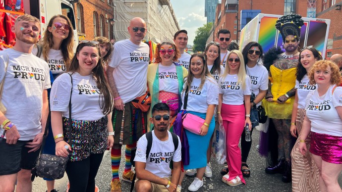 A group of Man Met Staff at Manchester Pride 2022