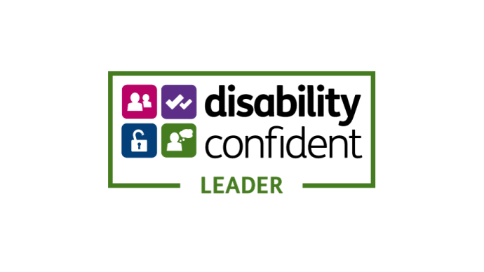 Badge stating disability confident leader