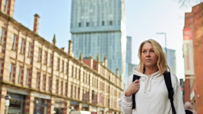 Picture of student on Deansgate