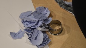 stacked circles of paper, field notes that have been cut with a pastry cutter
