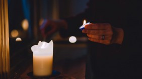 Candle in pilgrim room