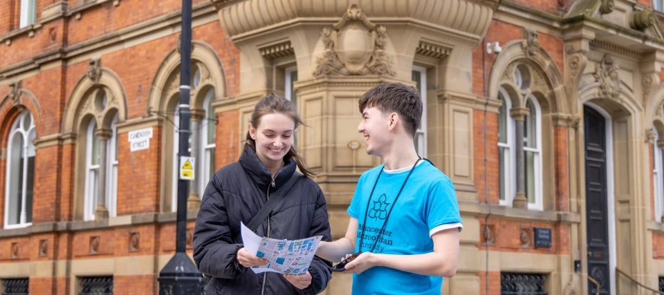 Photo of a student attending an open day.