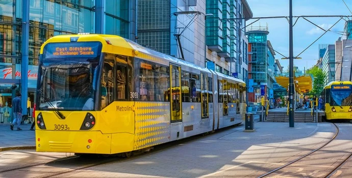 Trams in Manchester city centre