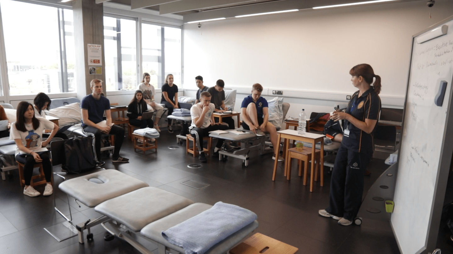 Students learning in the Physio Practical Rooms